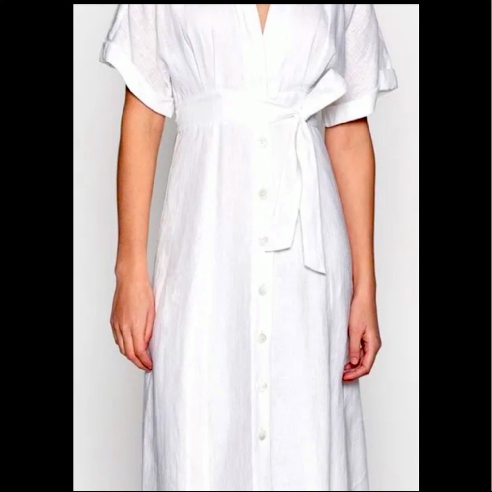 Equipment Nauman White Midi Linen Dress Sz 0